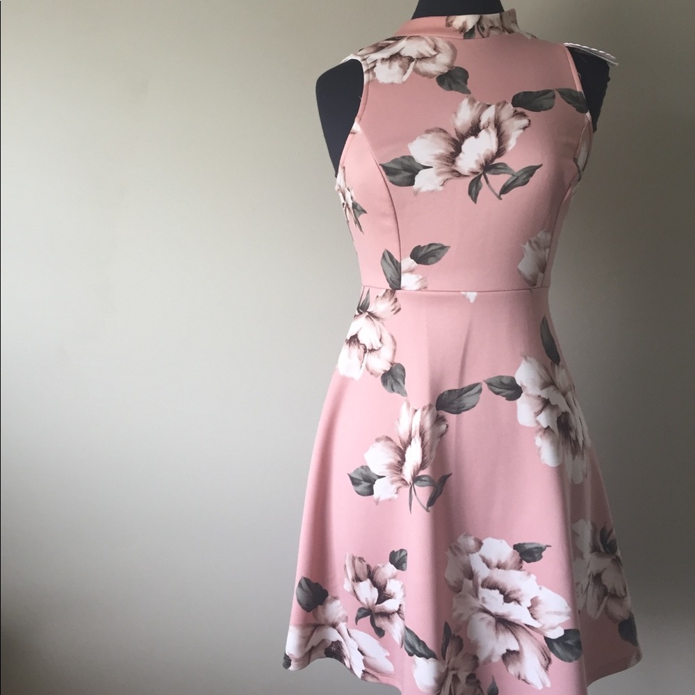 Soprano Pink Floral A-line Dress New Large